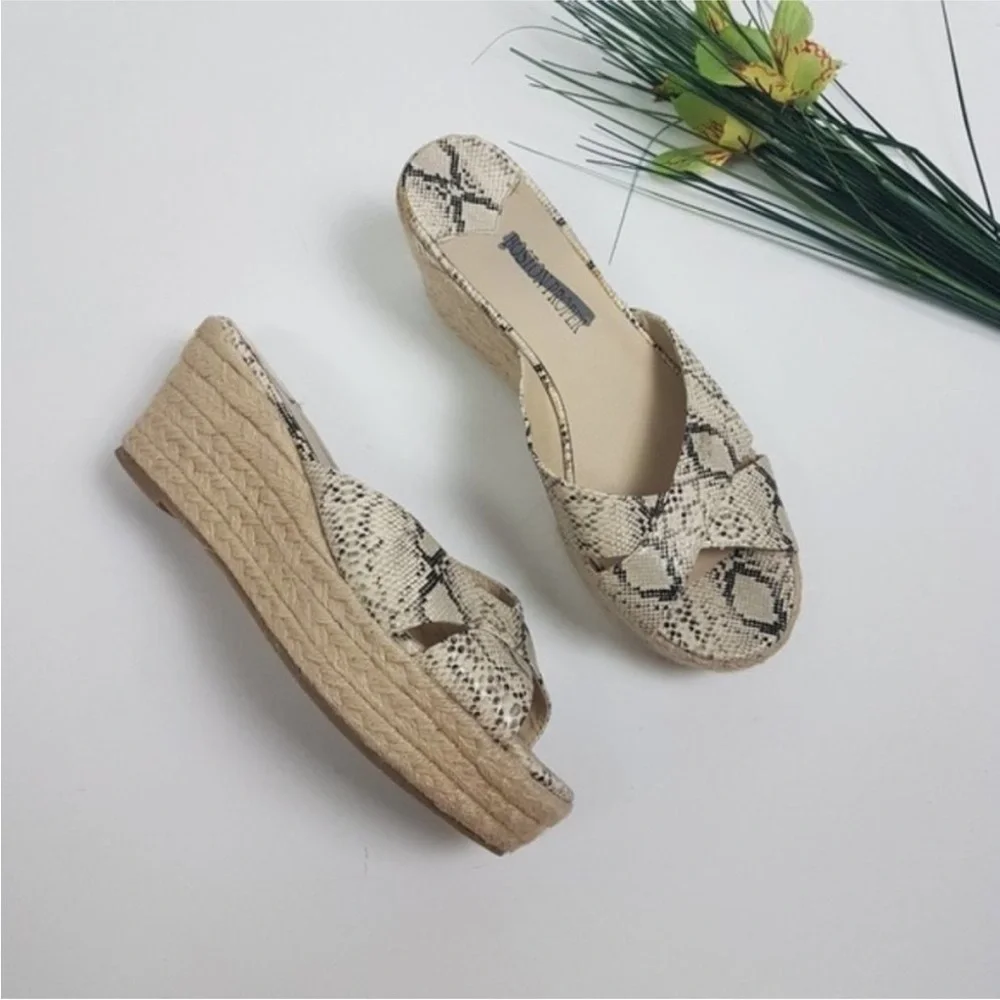 Snake Print Platform Espadrilles Wedge Sandals Summer Vacay Vacation Shoes